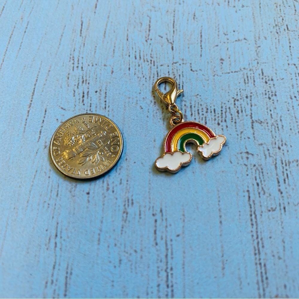 Silver Enameled Rainbow Charm‎